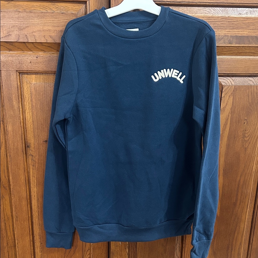 Unwell- Navy Crewneck Sweatshirt Casual Pullover XXS long sleeve NWT super soft